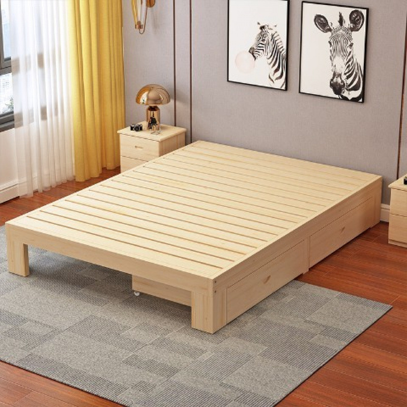 無垢材ベッド シングルベッド ダブルベッド 大人用ベッド 子供用ベッド シンプルベッド ベッド 1.51.8 賃貸住宅 外国貿易卸売|undefined