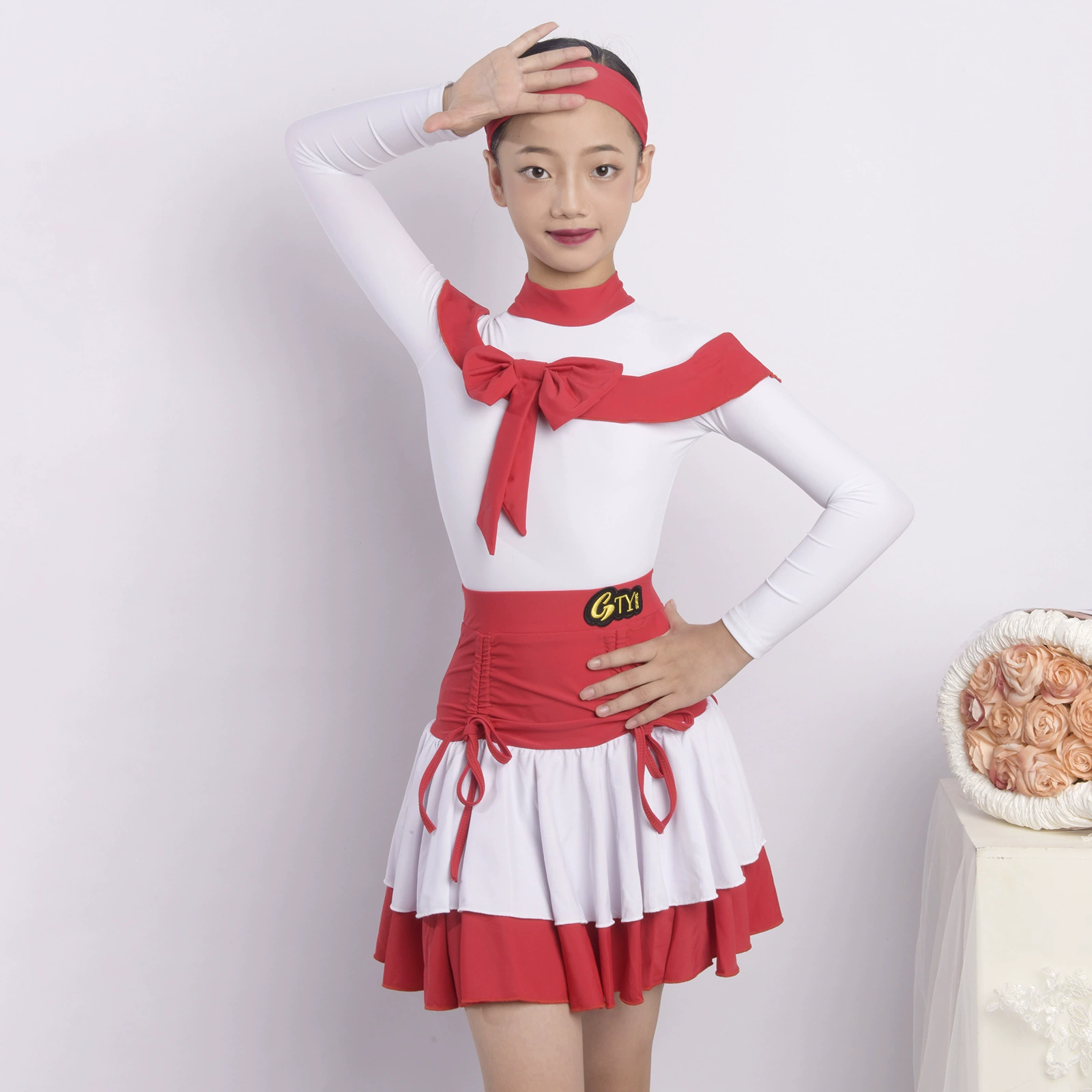 GTYDANCE2024 новый латинский танцевальный костюм для девочек осень-зима длинный рукав латинский костюм для упражнений