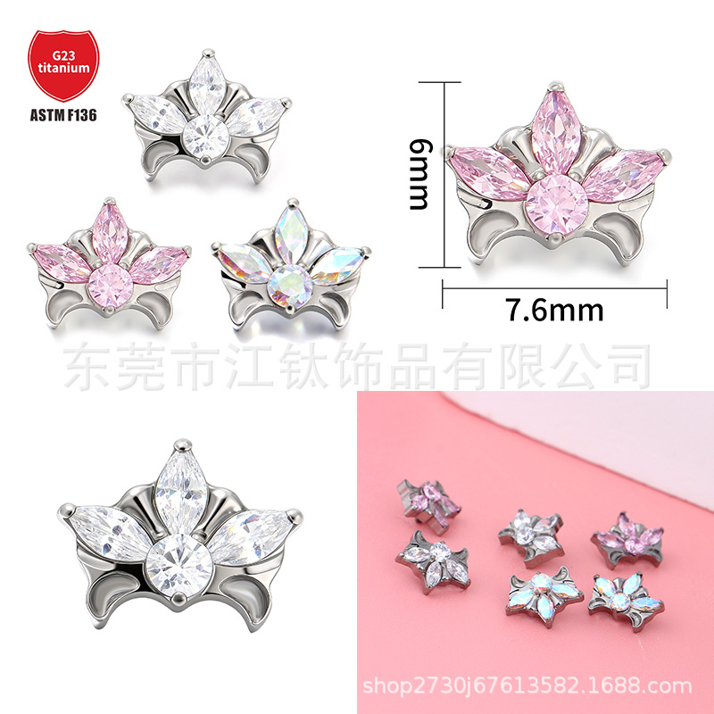 Pointed titanium steel lip stud product view