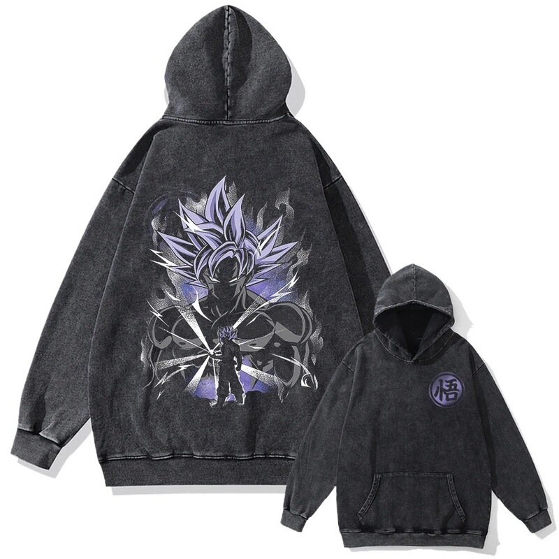 440g Heavyweight Washed Vintage Dragon Ball Anime Street Retro Cotton Sweatshirt Street Fashion Hooded Sweatshirt 440g Heavyweight Washed Vintage Dragon Ball Anime Street Retro Cotton Sweatshirt Street Fashion Hooded Sweatshirt