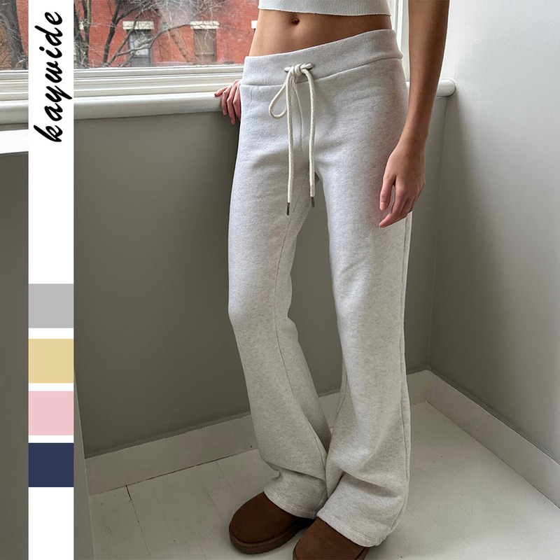 Diyun European and American Yoga Sports Pure Color Belt Casual Pants Women's Clothing 2025 Autumn and Winter Amazon Independent Station