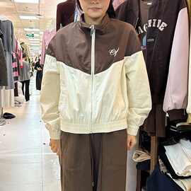 2025春秋季新款拼色外套男女可穿美式复古立领休闲开衫夹克情侣衫
