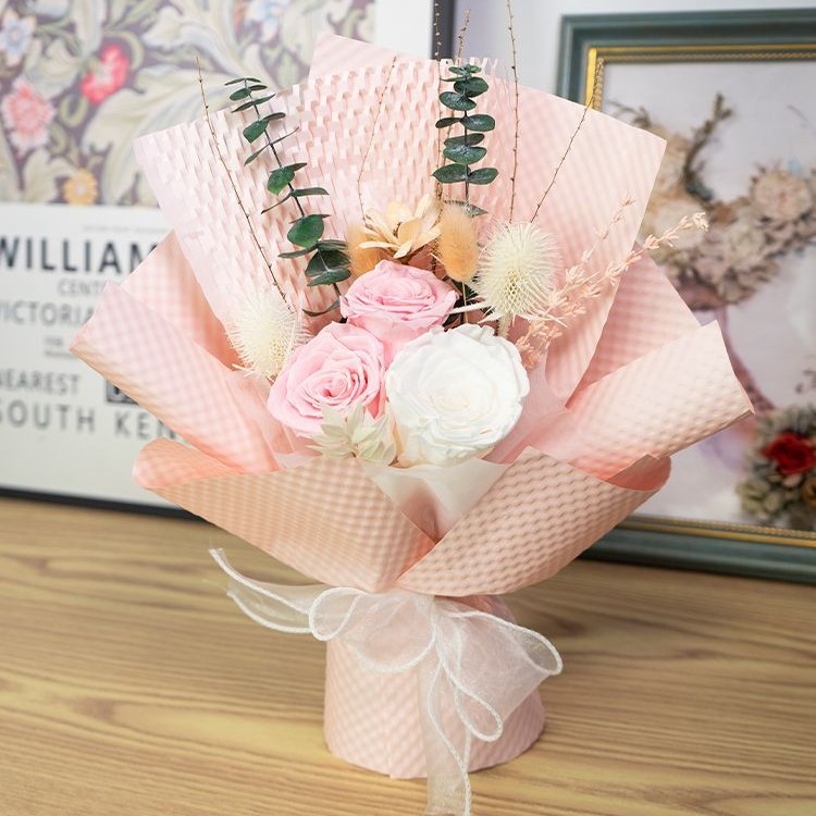 Ramo de rosas preservadas para profesores, regalo de San Valentín para amigos, ramo de flores preservadas de alta gama, venta al por mayor de fábrica