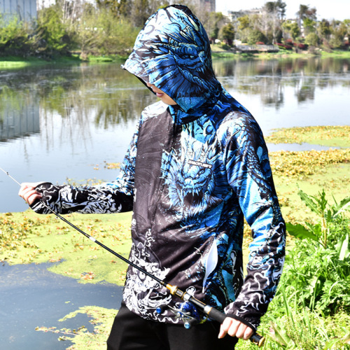 Fishing Sun Protection Suit for Men - Sun Protective Jacket with Ice Silk Drape for Summer Fishing - Breathable and Ultra-Thin Mosquito-Proof Fishing Clothes Set