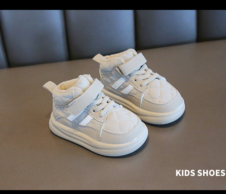 Winter children's sports with plush thick board warm bread men's and women's shoes, waterproof shoes_voghion.com