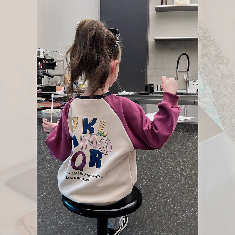 Girls Sweatshirt Spring & Fall Kidsren's Autumn Clothing 2025 New Cute Raglan Sleeve Girl Baby Round Neck Long-Sleeved Top Girls Sweatshirt Spring & Fall Kidsren's Autumn Clothing 2025 New Cute Raglan Sleeve Girl Baby Round Neck Long-Sleeved Top
