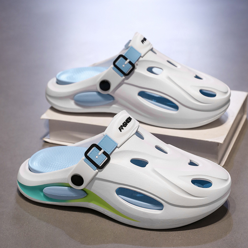 Primavera y verano cómodas sandalias de hombre de uso exterior de playa de coco hogar casual perezoso transpirable multicolor zapatos planos