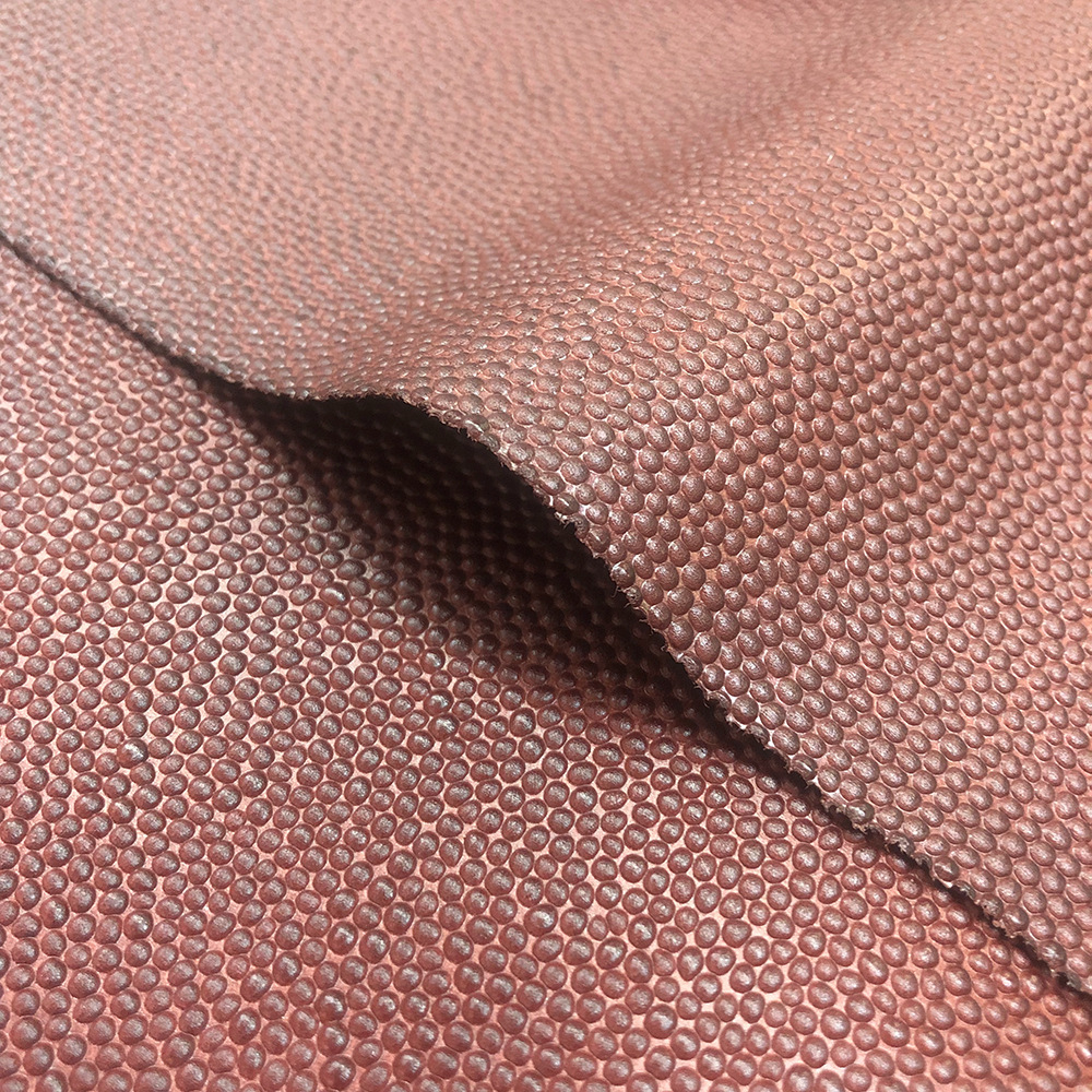 篮球纹牛皮革棕色圆点压花头层牛皮 真皮皮料0.8mm手机壳真皮材料