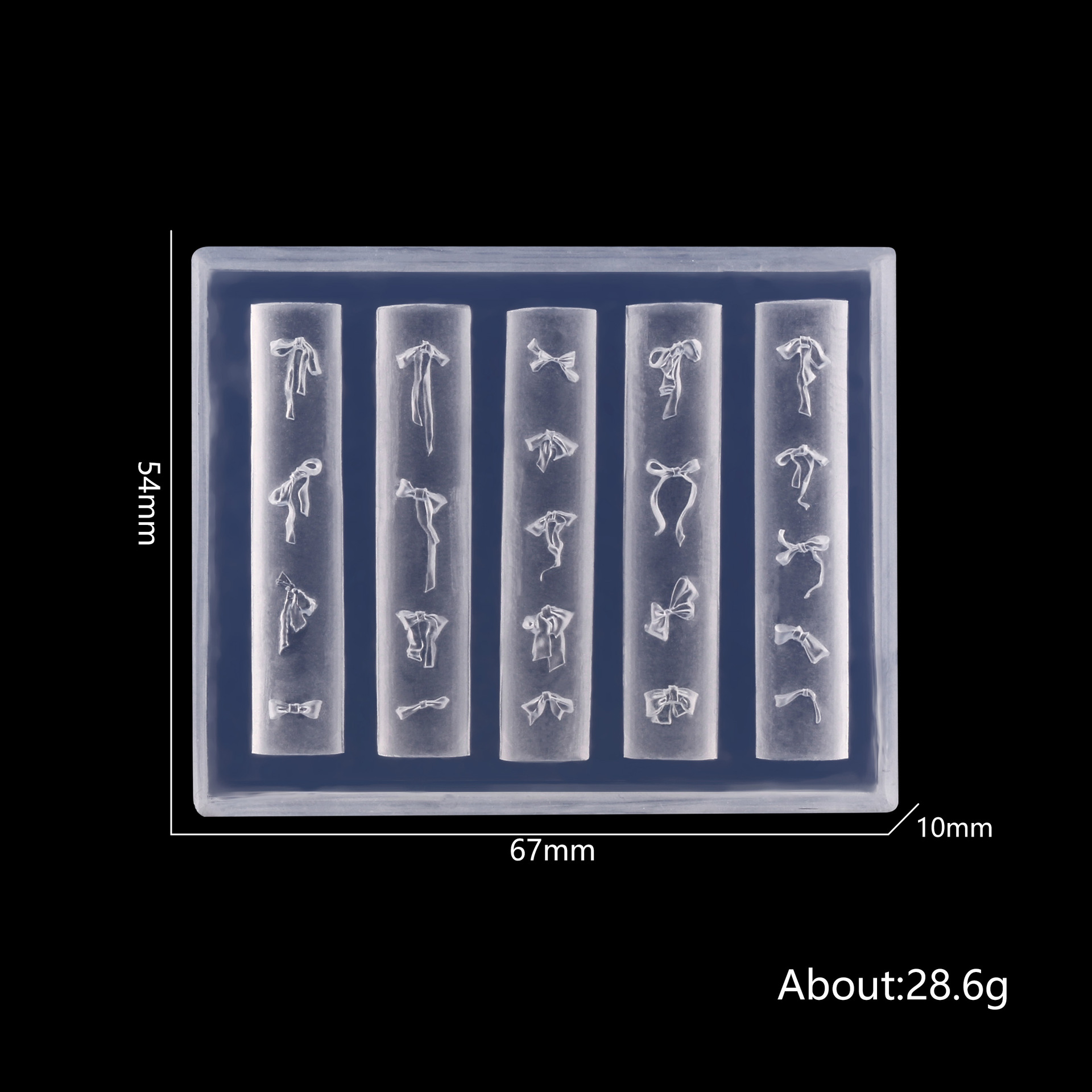 Nail Art 3D Molde de silicona suave Herramientas de tallado Bowknot Nail Art Relieve Joyería de epoxi Nail Art Molde de silicona