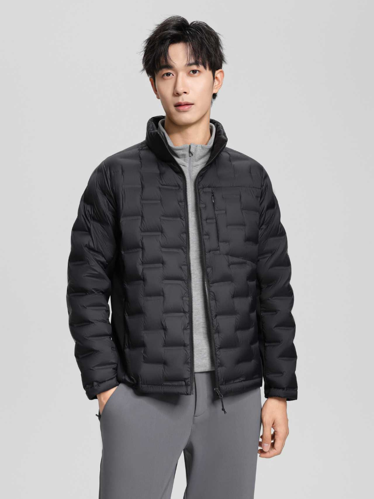 Pinghu Men's Lightweight Stand Collar down Jacket Autumn/Winter New Casual Korean Style Warm Lightweight Thin Coat Trendy