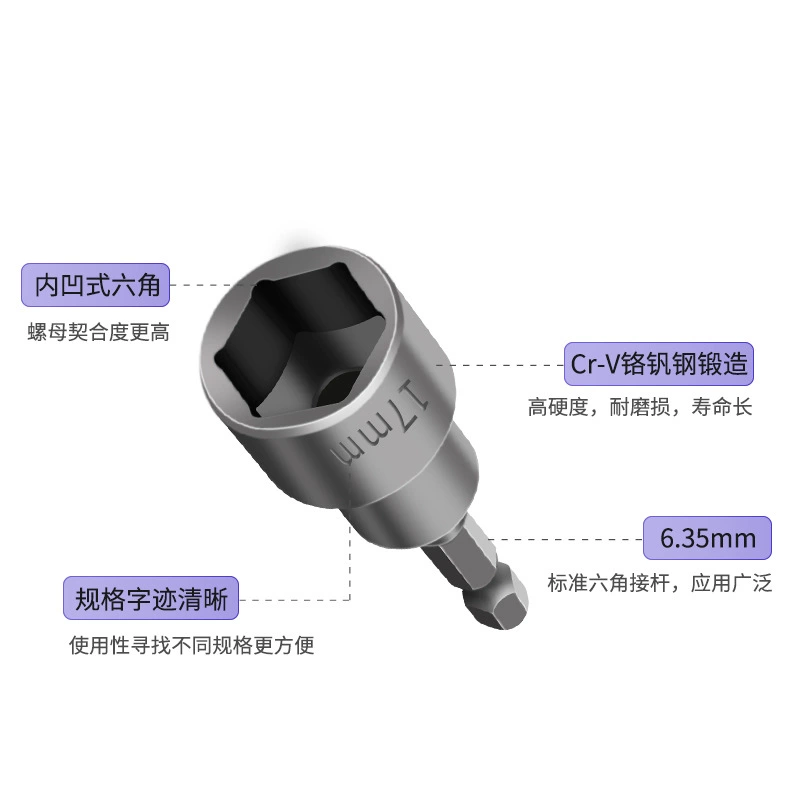 Magnetic flashlight, hexagonal electric drill, electric wrench, gloves, set