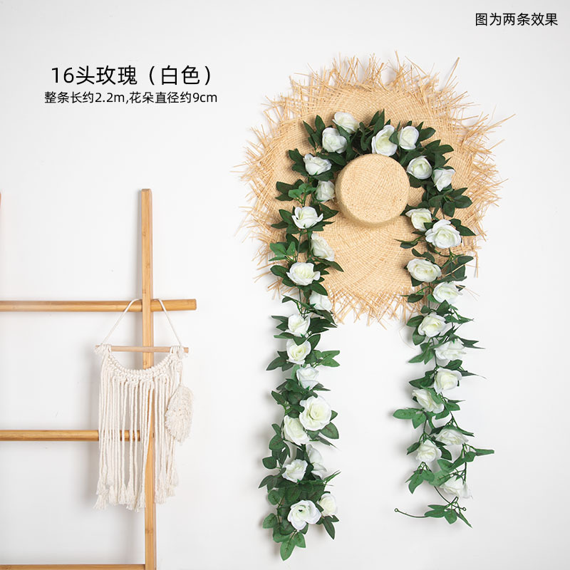 Flor artificial vid Rosa ratán boda decoración interior tubo sinuoso peonía flor tira flor artificial techo flor artificial vid
