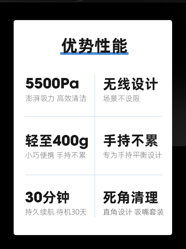 大功率车载吸尘器无线超强吸力车家两用迷你手持便携式吸尘器批发详情2