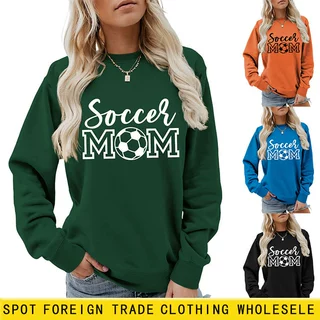 soccer mom亚马逊ebay独立站休闲时尚运动女士秋冬圆领长袖衫卫衣