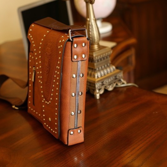 men's bag Korean style trend backpack retro outdoor leisure business document shoulder messenger bag_voghion.com