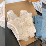 早春新款今年流行设计感波点衬衫上衣女装胖MM大版宽松甜美衬衣潮