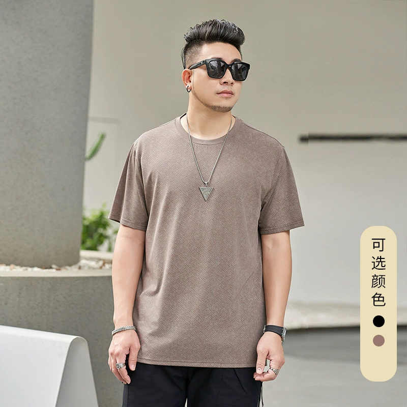 【Распродажа/Неполный размерный ряд】Мужская футболка больших размеров T1060 с цветочным принтом, коротким рукавом с эффектом охлаждения, влагопоглощающая и дышащая мужская футболка с коротким рукавом.