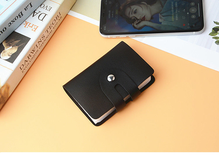 46g Weight Unisex Solid Color Pu Leather Hidden Buckle Card Holders