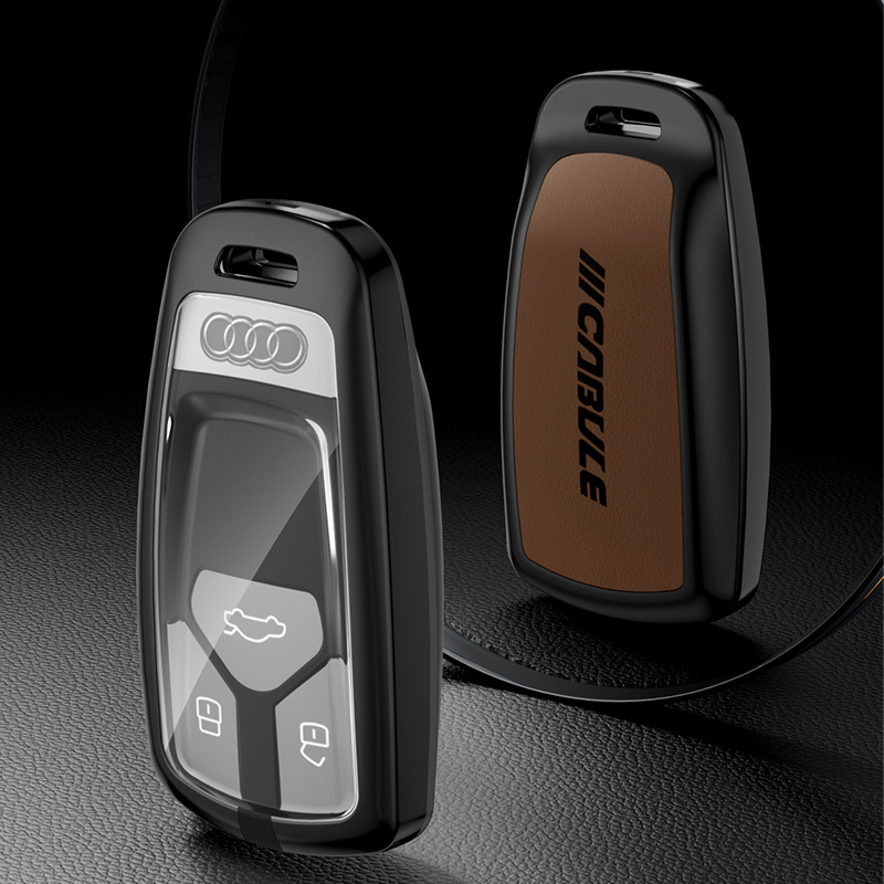 Specially Used For Audi Key Case Q5 Q7 A4 LA6 LR38 Car Metal Alloy Key Shell Key Chain Case