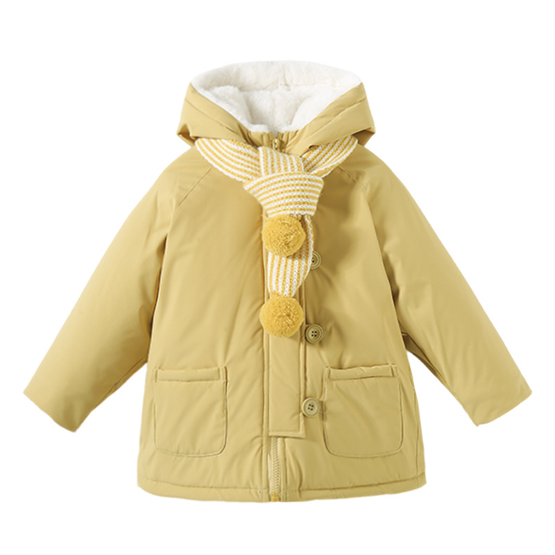 Estrellas de niñas de invierno para superar la chaqueta de algodón infantil de invierno tres prevención de terciopelo grueso chaqueta de calentamiento de niñas suelta