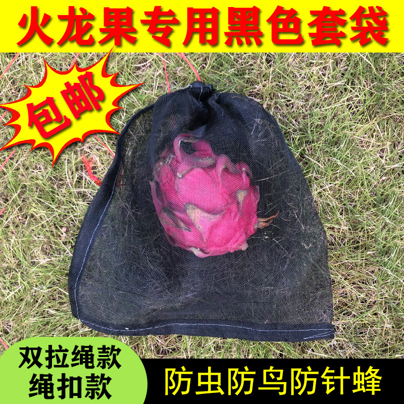 黑色火龙果双拉绳套袋葡萄套袋水果套袋防果蝇防虫防鸟袋尼龙网袋