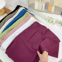 Женские брюки из ледяного шелка, весенне-осенние драпированные прямые брюки в корейском стиле с высокой талией, свободные укороченные брюки-сигареты для женщин.