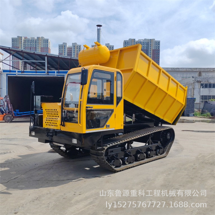 沙漠10吨履带运输车 船式车厢混凝土转运车 6缸柴油机自卸车