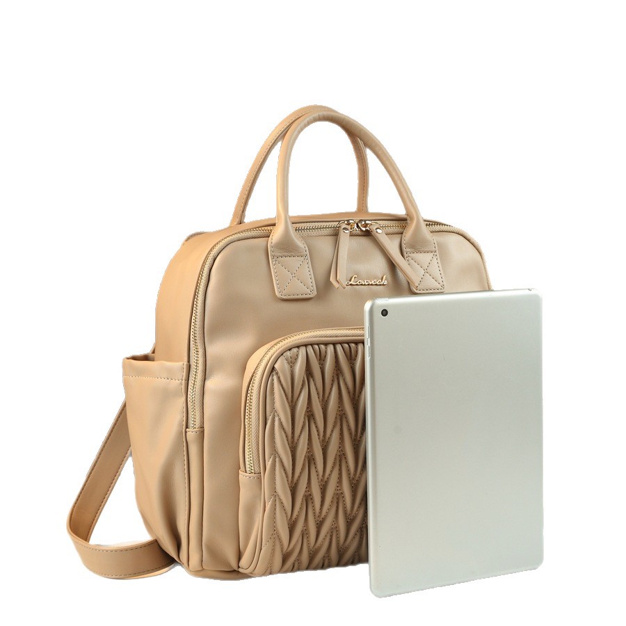 Retro-Rucksack im einfarbigen, gewebten Design – vielseitige, lässige Reise- und Wickeltasche für Damen_voghion.com