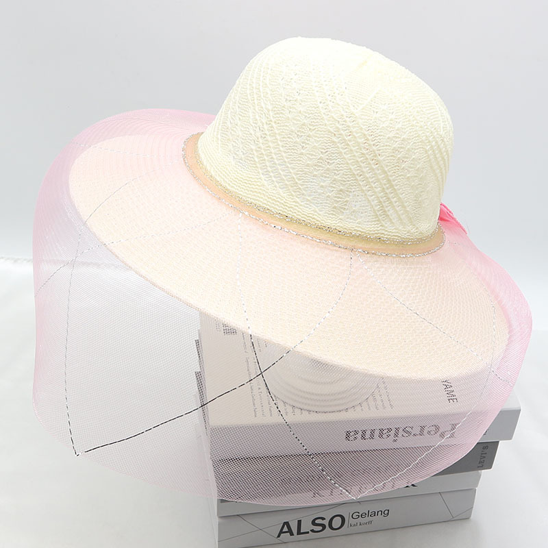 Nuevo sombrero de paja para mujer, sombrero de playa junto al mar, sombrero para el sol de verano de moda salvaje, protector solar, sombrero para el sol de protección UV