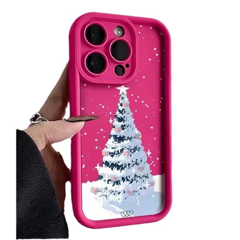Árbol de Navidad para iphone16promax funda para teléfono móvil Apple 15 anti-caída 14 estilo europeo y americano 13pro/12 nuevo
