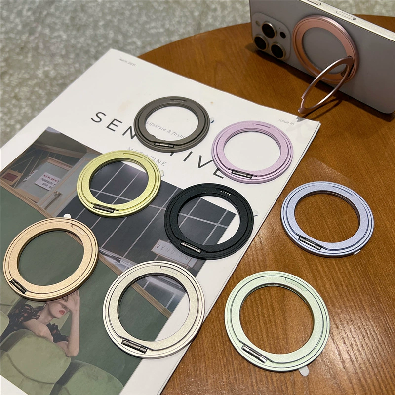 Новый тип оптовой 360 ° поворотная точка опоры кольца кронштейн мобильный телефон портативный магнитный всасывание настольный телефон кронштейн металлический