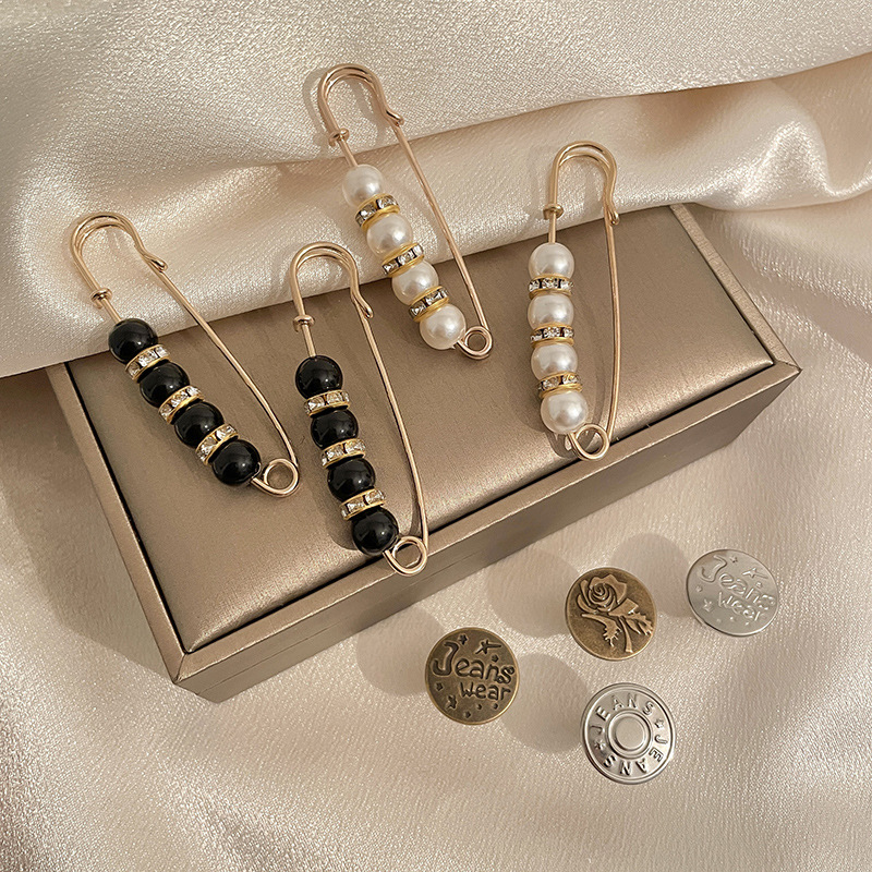 Apretar la cintura artefacto pantalones anti-exposición pin fijo tamaño de la cintura grande hebilla ajustable Ropa Accesorios botón