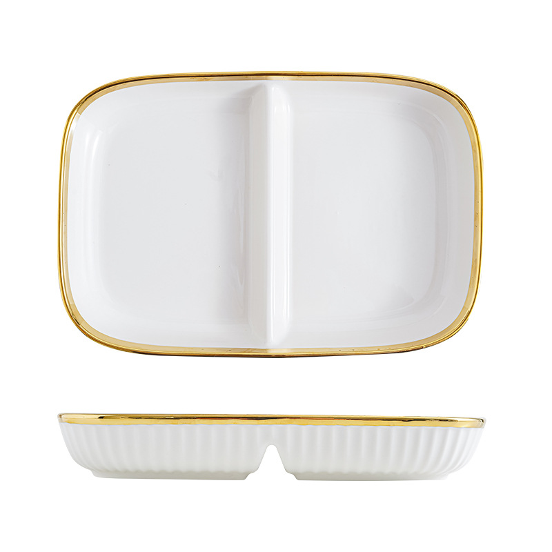 Plato de cena dividido plato de fruta ins estilo separado bandeja de cerámica hogar internet celebridad plato desayuno plato una persona comida vajilla