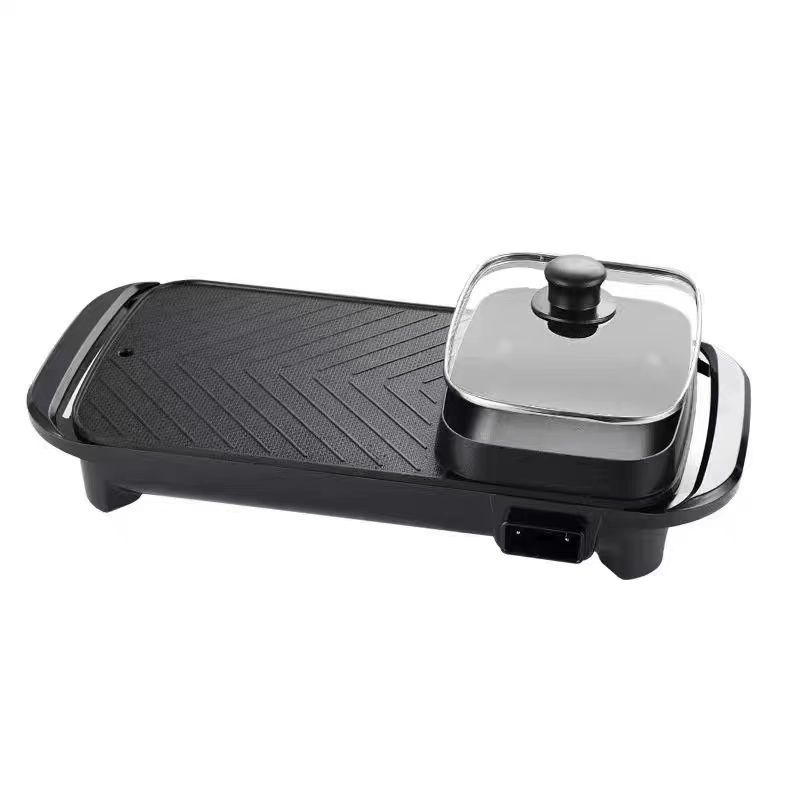 All-In-One Electric Frying Pan for Home Use, Electric Grill for Barbecue, Electric Hot Pot, Multi-Purpose Teppanyaki