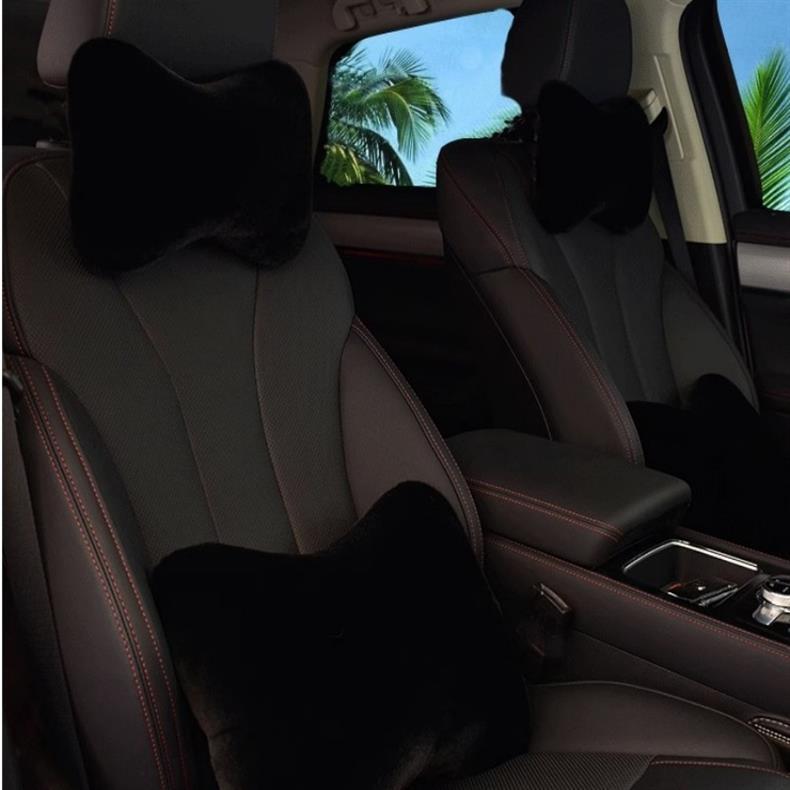 Car Plush Headrest Pillow, a Pair of Car Neck Pillows, Car Lumbar Pillows, Car Bone Neck Pillows, Car Supplies