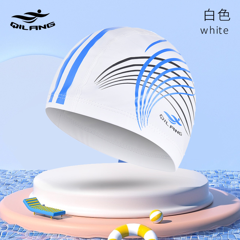 [LOGO personalizado] gorra de baño PU para adultos gorra de estilo impresa protector de orejas sin estrangular cabello largo gorra de baño unisex