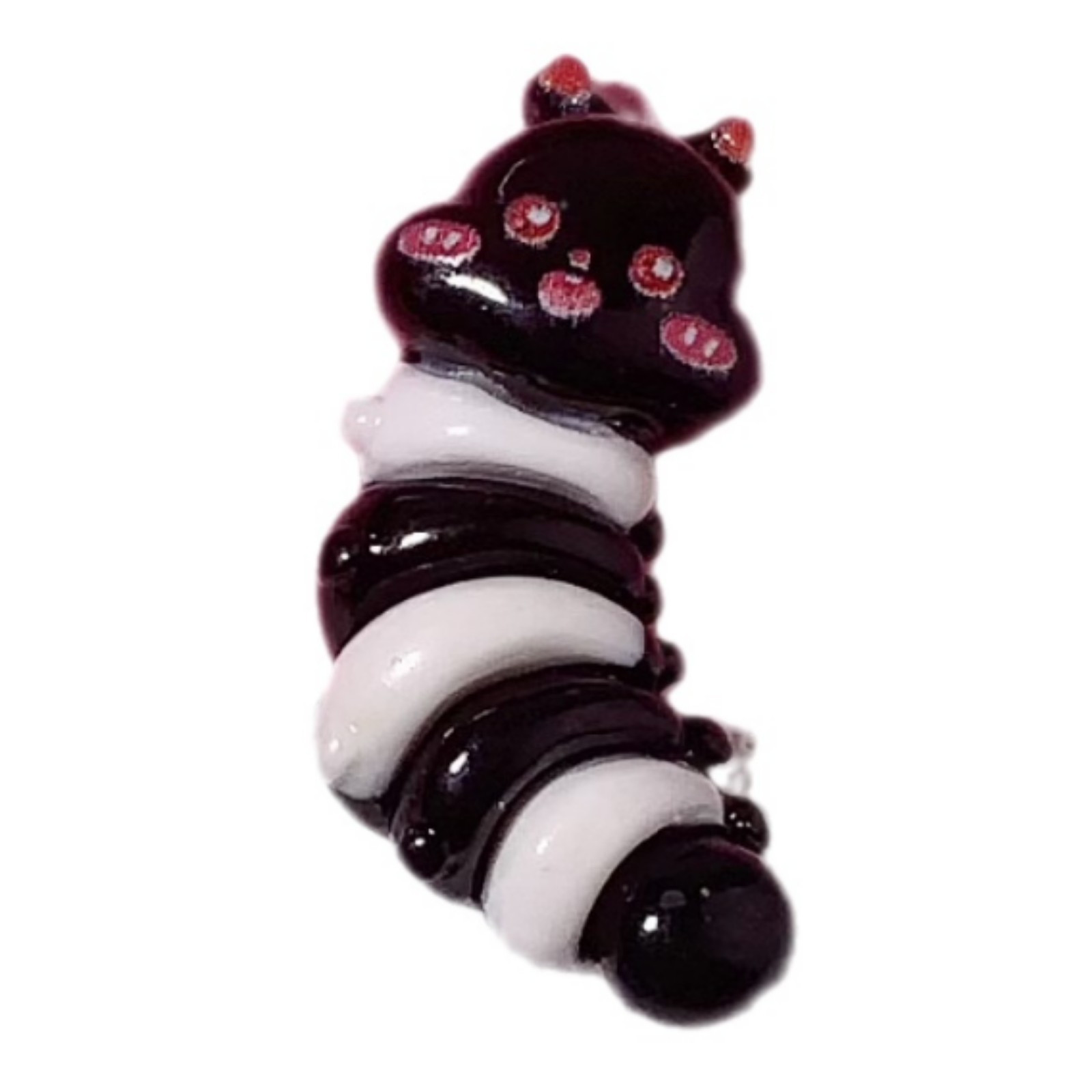 Caricatura brillante cara de simulación de oruga accesorios de resina diy caja de teléfono móvil clip de pelo botón de zapatos cable de datos taza de agua paquete de material