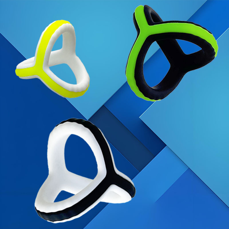 Triangle Silicone Locking Ring, Dual Scrotum and Penis Delay Ring, Manual Adult Toy — detail image 5