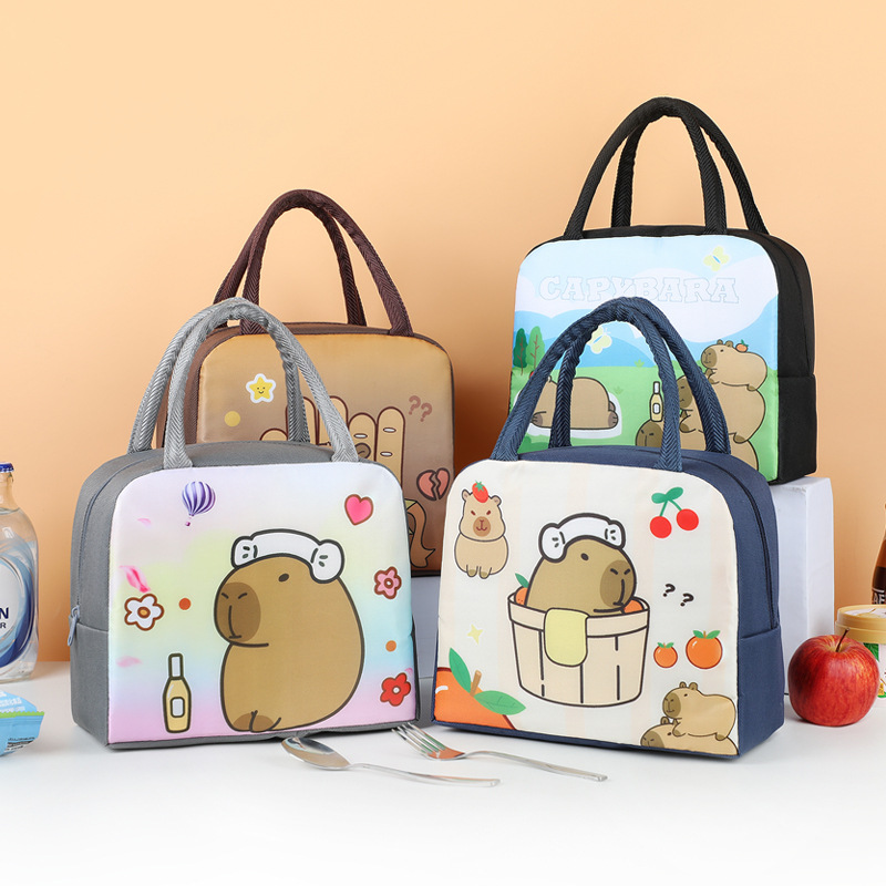 Bolsa de almuerzo portátil estilo caricatura, bolsa térmica para el trabajo y la escuela, bolsa para lonchera, bolsa para conservar alimentos frescos, portátil.