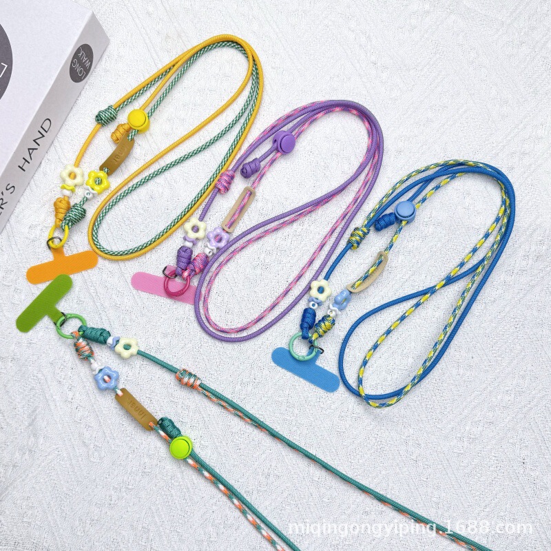 Long woven mobile phone lanyard, crossbody, neck strap, adjustable, pocket3 camera strap, badge lanyard