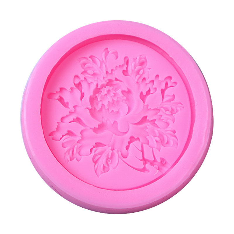 Estilo chino dragón patrón peonía flor doble Xi patrón de silicona molde hecho a mano jabón aromaterapia vela molde creativo decoración para hornear