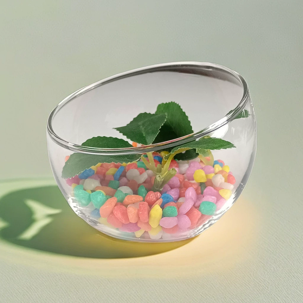 Прозрачная минималистская стеклянная ваза с наклоном на стол для украшения креативная экологическая ландшафтная бутылка