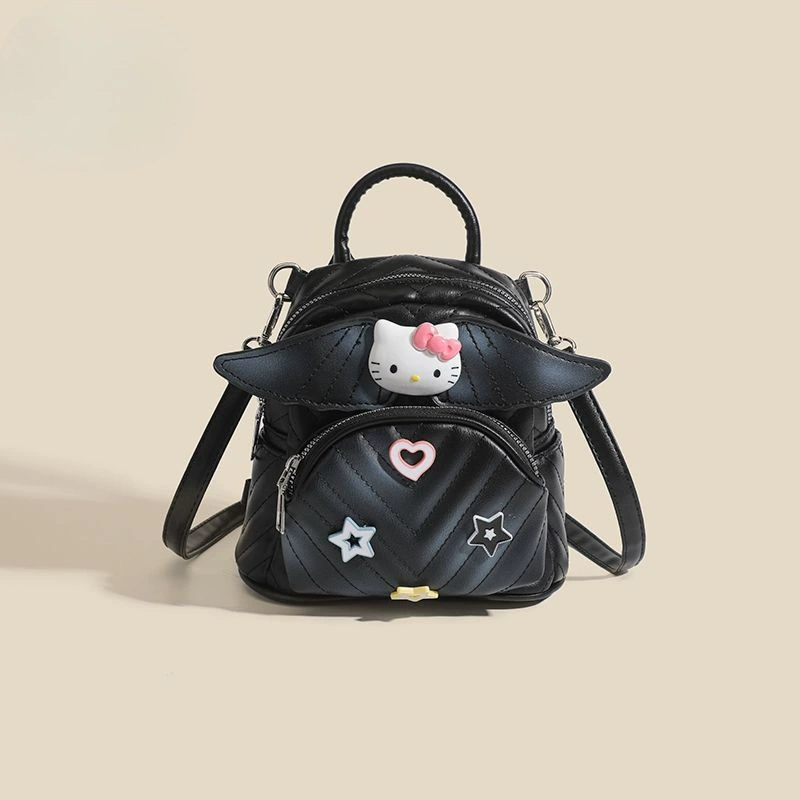 Рюкзак (Hello Kitty) милый мини-сумка на одно плечо, стёганая экокожа, трансформируемый, 2023