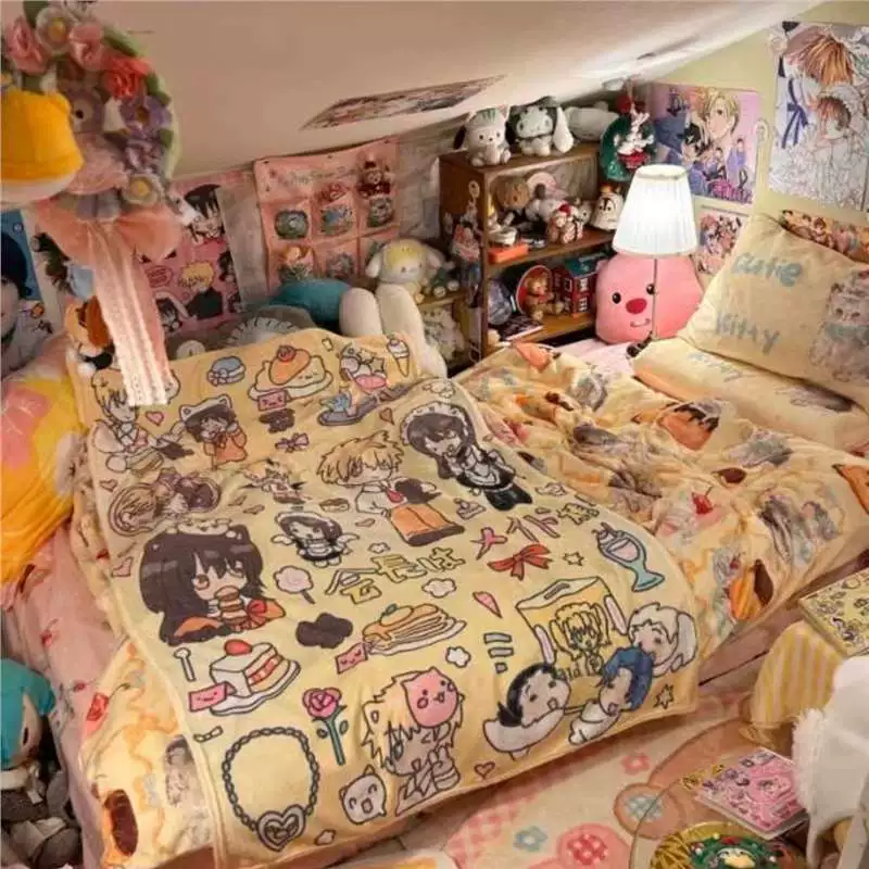 Президент — горничная, одеяло для взрослых, одеяло для студенческого сна, одеяло для кондиционирования воздуха, фланелевая аниме-двухмерная периферия.