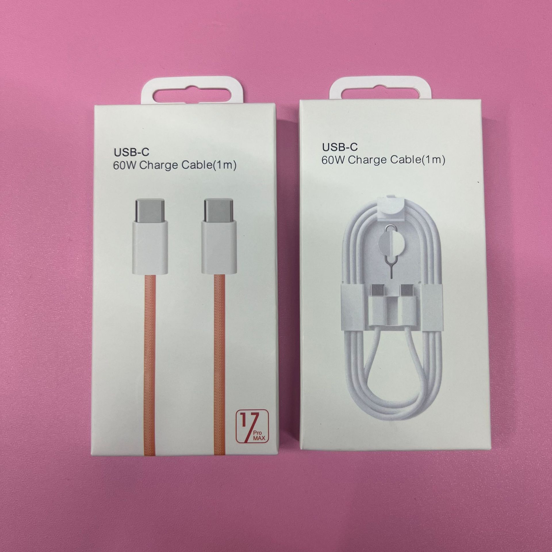 适用苹果17线包装盒 新款17爱马仕橙数据线包装盒 跨境批发现货