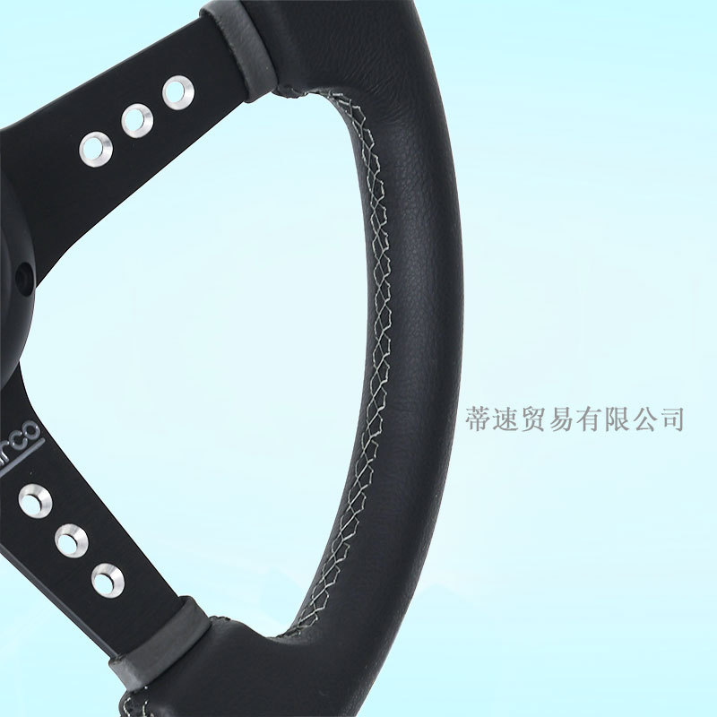 Cross-Border Hotline Car Modification Quick-Release Steering Wheel 14inch Concave Leather Nubuck Racing Steering Wheel
