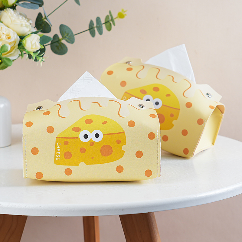 Nueva caja de toallitas lindo cachorro hogar sala de estar dormitorio automóvil de cuero multifuncional servillas de almacenamiento caja de extracción de papel de mesa