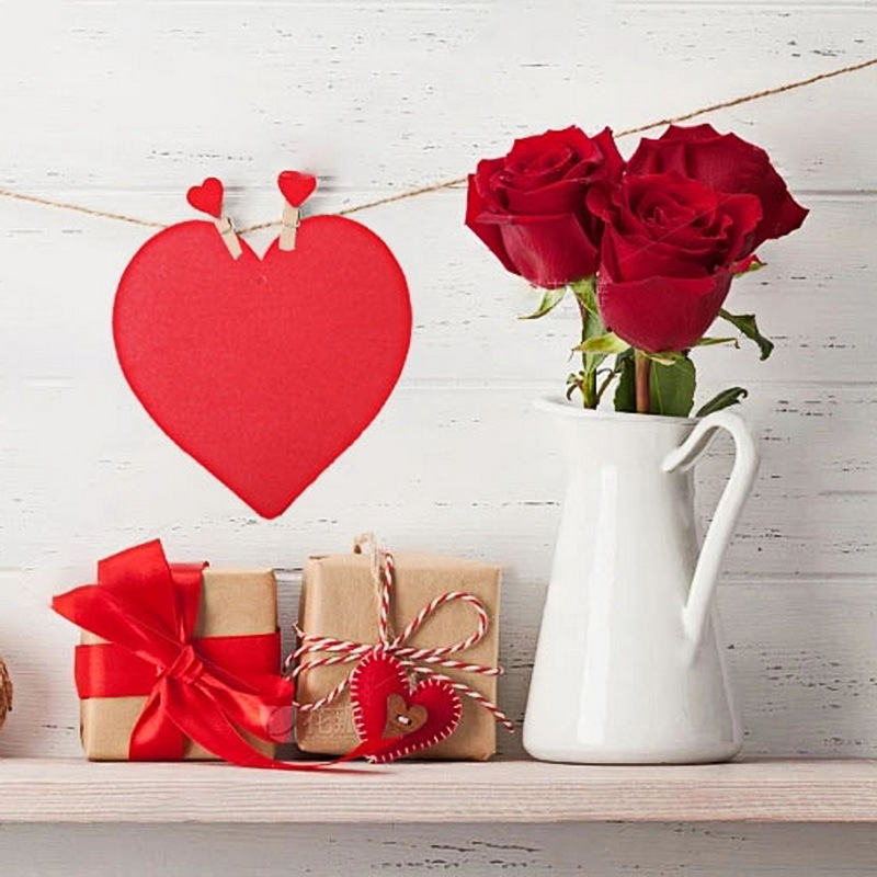 Tarjetas de papel de amor del día de San Valentín tarjetas de deseos en forma de corazón tarjetas de boda decoración de fiesta de cumpleaños