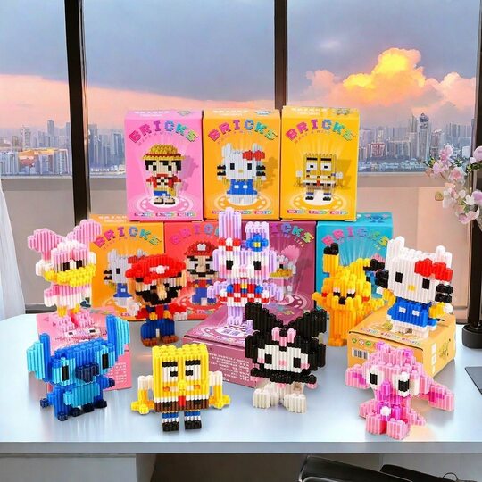 Small particle building blocks toys children's educational puzzle ornaments handmade creative cartoon gift birthday blind box wholesale