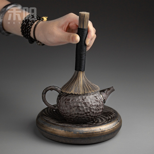 PK7J Tea Ceremony Six Gentlemen Set, Kung Fu Tea Utensil Accessories, Household Tea Set with Ebony Solid Wood Tea Tongs, Tea Spoon, and Tea Needle
